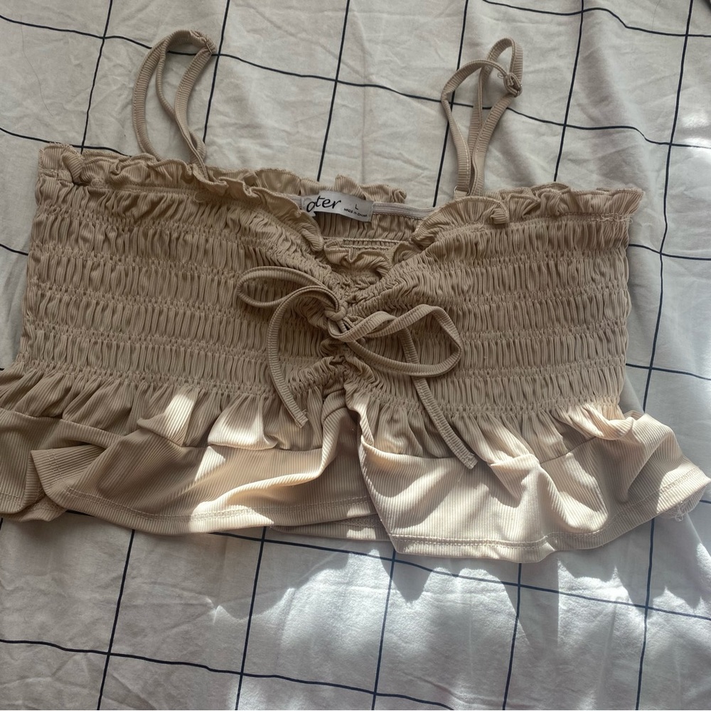 ASTER beige crop top